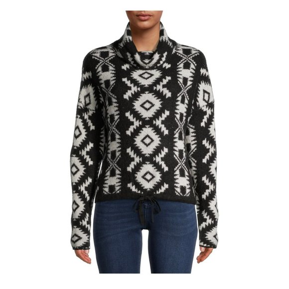 No Boundaries Juniors Cinched Waist Mossy Turtleneck Warm Winter Pullover SZ XL - Picture 2 of 4